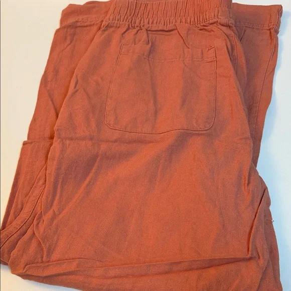 Old Navy Wide-Leg Burnt Orange Linen Trousers - Picture 4 of 5
